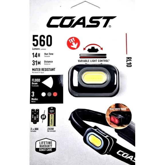 Coast RL10 560 Lumen Battery Powered LED Headlamp