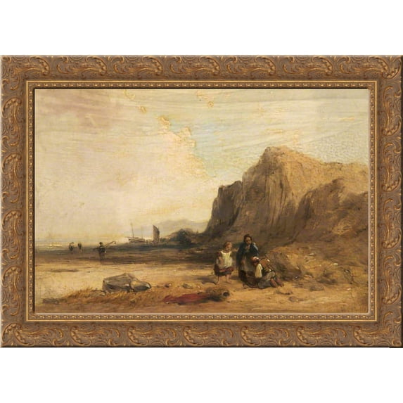 Coast Scene 24x18 Gold Ornate Wood Framed Canvas Art by William Collins