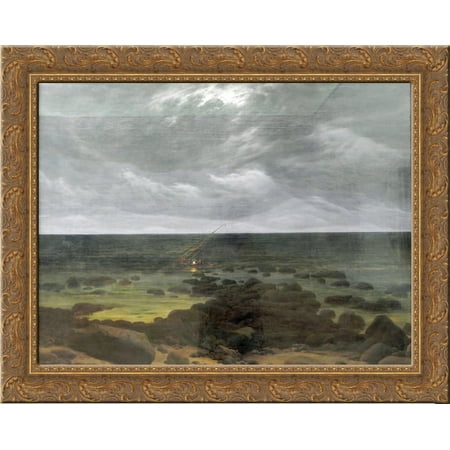 Coast Scene 24x20 Gold Ornate Wood Framed Canvas Art by Caspar David Friedrich