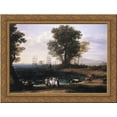 thumbnail image 1 of Coast Scene with the Rape of Europa 24x18 Gold Ornate Wood Framed Canvas Art by Claude Lorrain, 1 of 2