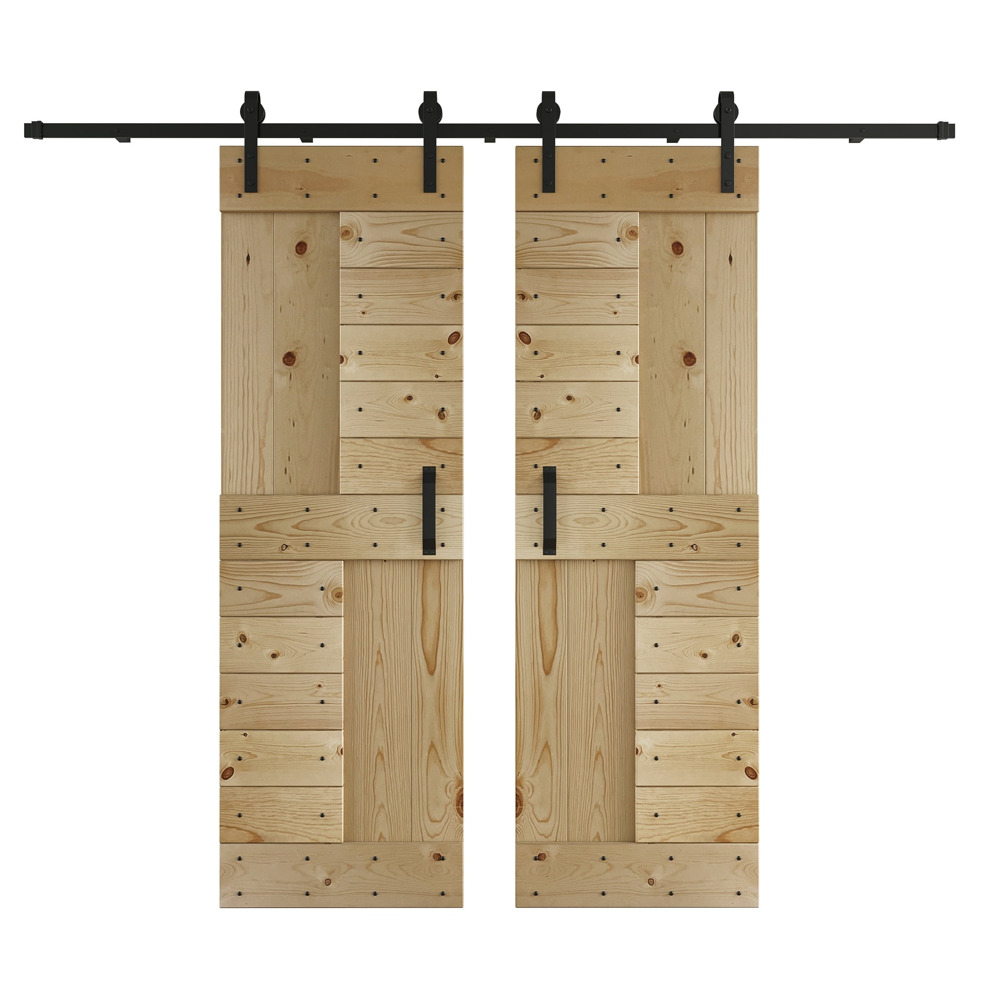 Coast Sequoia 48'' x 84'' Light Oak Solid Wood Sliding Barn Door with Hardware Kit