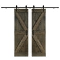 thumbnail image 1 of Coast Sequoia 60 in x 84 in K Series DIY Knotty Wood Double Sliding Barn Door With Hardware Kit (Aged Barrel), 1 of 5