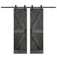 thumbnail image 1 of Coast Sequoia 60 in x 84 in K Series DIY Knotty Wood Double Sliding Barn Door With Hardware Kit (Carbon Gray), 1 of 5