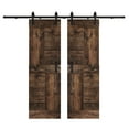 thumbnail image 1 of Coast Sequoia 60 in x 84 in S Series DIY Knotty Wood Double Sliding Barn Door With Hardware Kit (Dark Walnut), 1 of 6