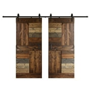 Coast Sequoia 72 in x 84 in S Style DIY Finished Knotty Pine Wood Double Sliding Barn Door With Hardware Kit (Multi Color)