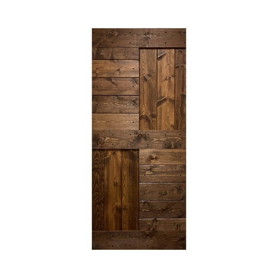 Coast Sequoia Inc Coast Sequoia 24in./30in./36in. x 84in. S Series Pine Wood Sliding Barn Door Without Hardware Kit Dark Walnut