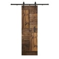 thumbnail image 1 of Coast Sequoia Inc Coast Sequoia 30in x 84in S Series Pine Wood Sliding Barn Door With Hardware Kit Dark Walnut, 1 of 5