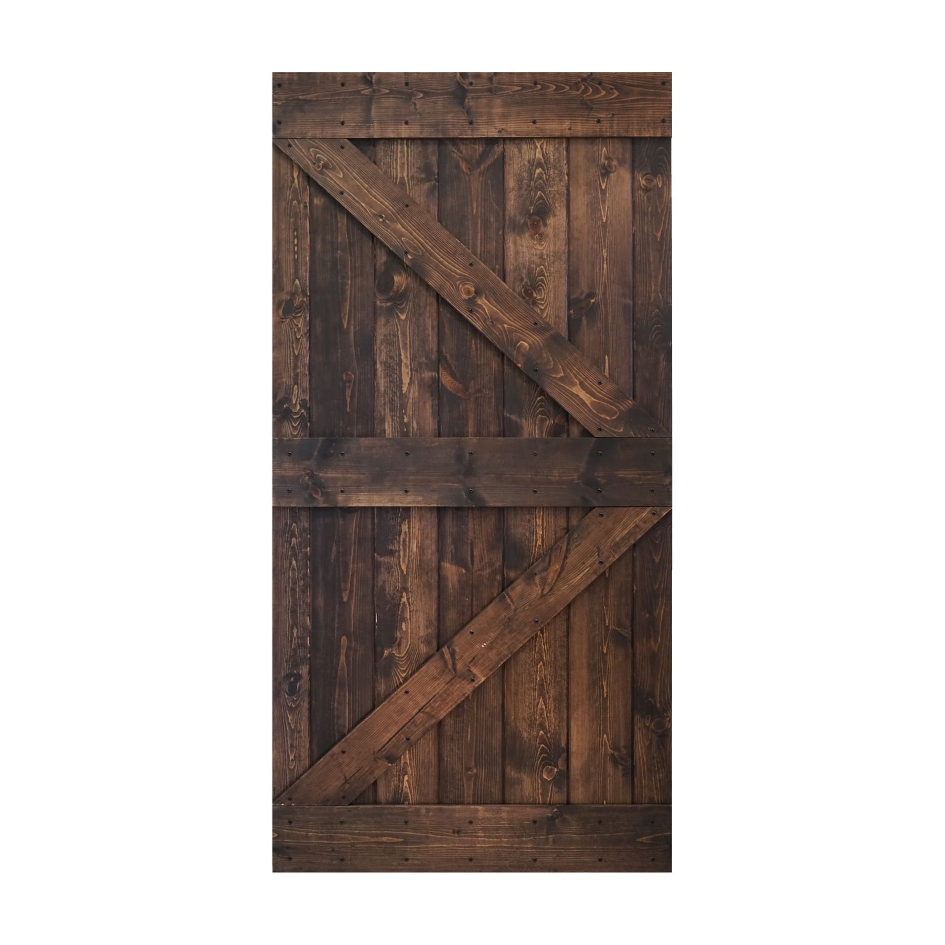 Coast Sequoia Inc Coast Sequoia 42in x 84in K Series Pine Wood Sliding Barn Door Without Hardware Kona Coffee