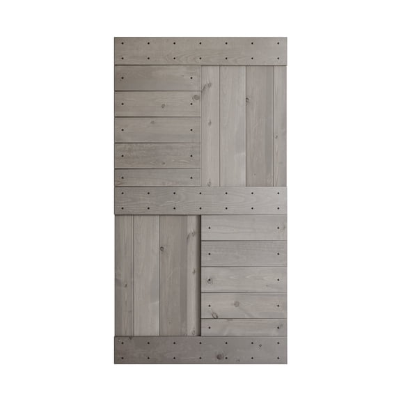 Coast Sequoia Inc Coast Sequoia 42in x 84in S Series Pine Wood Sliding Barn Door Without Hardware Light Grey