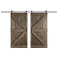 thumbnail image 1 of Coast Sequoia Inc Coast Sequoia 48in/60in/72in/76in/84in x 84in K Series Pine Wood Double Sliding Barn Door With Hardware Kit Smoky Gray 84inx84in, 1 of 5