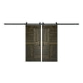 thumbnail image 1 of Coast Sequoia Inc Coast Sequoia 48in/60in/72in/84in x 84in S Series Pine Wood Double Sliding Barn Door With Hardware Kit Carbon Gray 72inx84in, 1 of 5