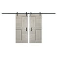 thumbnail image 1 of Coast Sequoia Inc Coast Sequoia 48in/60in/72in/84in x 84in S Series Pine Wood Double Sliding Barn Door With Hardware Kit Light Grey 72inx84in, 1 of 5