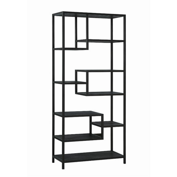 Coast To Coast Imports Aspen Acacia Solid Wood and Metal Frame Etagere in Brown