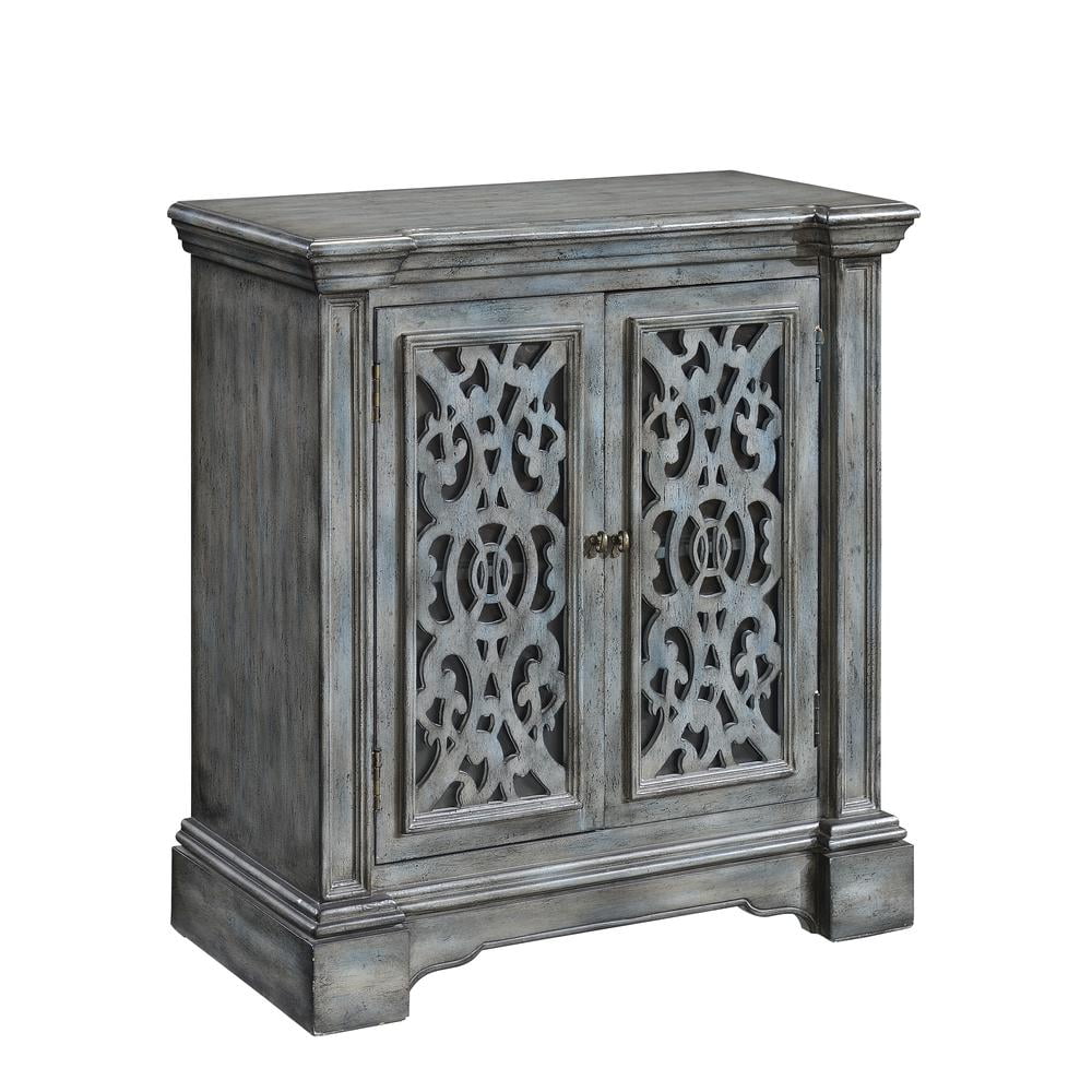 Coast To Coast Imports Midvale Texture Grey Blue Two Door Cabinet