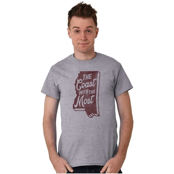 Coast With The Most Mississippi Men's Graphic T Shirt Tees Brisco Brands S