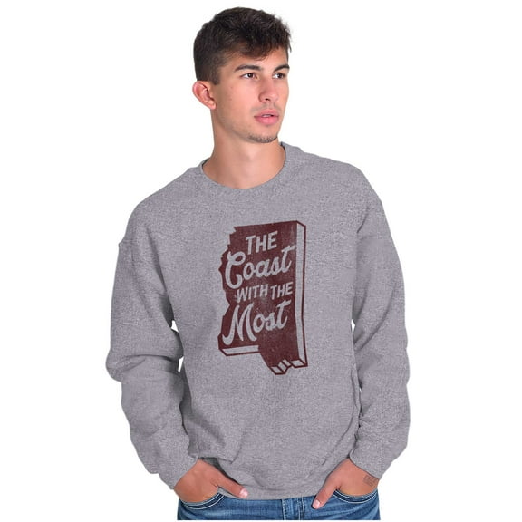 Coast With The Most Mississippi Sweatshirt for Men or Women Brisco Brands S