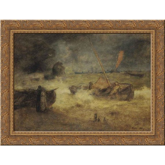 Coast of Cornwall 24x18 Gold Ornate Wood Framed Canvas Art by George Inness