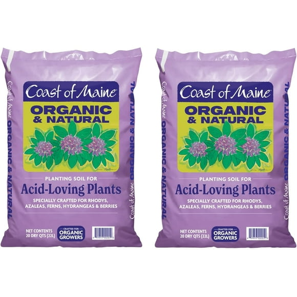 Coast of Maine, 20qt (Pack of 2) Organic and Natural Planting Soil for Acid-Loving Plants - Rhodys, Azaleas, Ferns, Hydrangeas & Berries