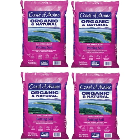 Coast Of Maine Bar Harbor Blend Potting Soil - Organic, Natural - 4 Pack, 8qt