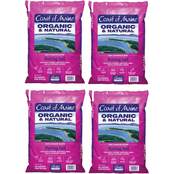 Coast Of Maine Bar Harbor Blend Potting Soil - Organic, Natural - 4 Pack, 8qt