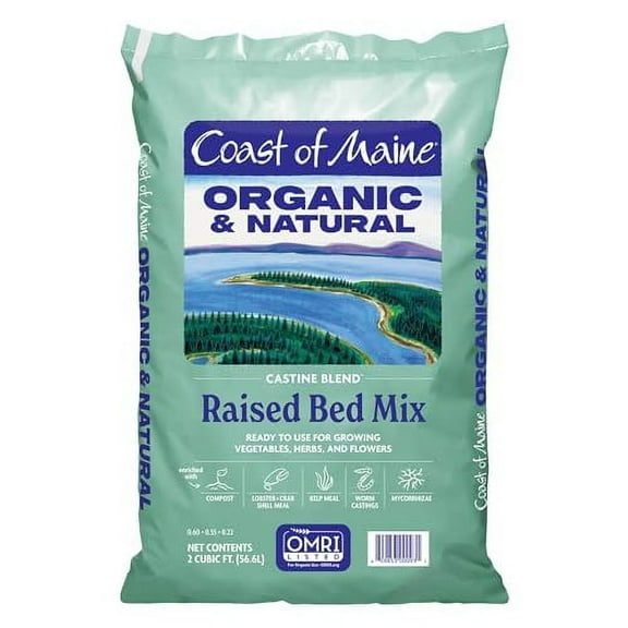 Coast of Maine Castine Blend (2 cu ft) Organic & Natural Raised Bed Mix, RTU for Growing Vegetables, Herbs & Flowers