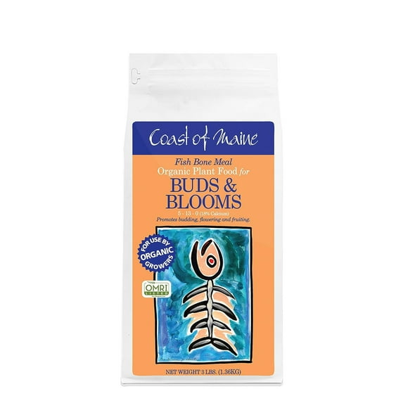 Coast of Maine Fish Bone Meal Soil Amendment, Budding & Blooming, Calcium, Phosphorus Plant Food Fertilizer