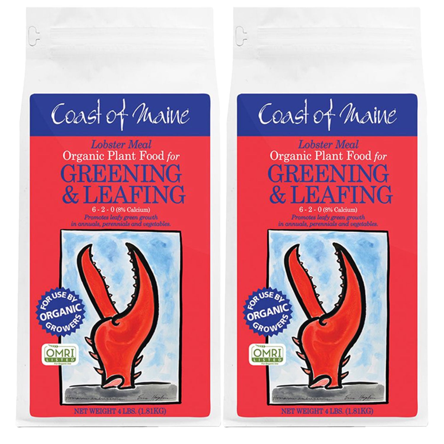Coast of Maine Lobster Meal Organic Fertilizer Mix, 4 Pound Bag (2 Pack)