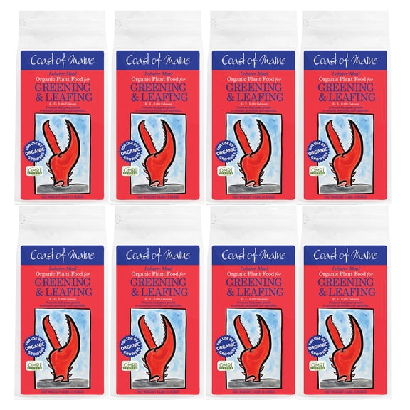 Coast of Maine Lobster Meal Organic Fertilizer Mix, 4 Pound Bag (8 Pack)