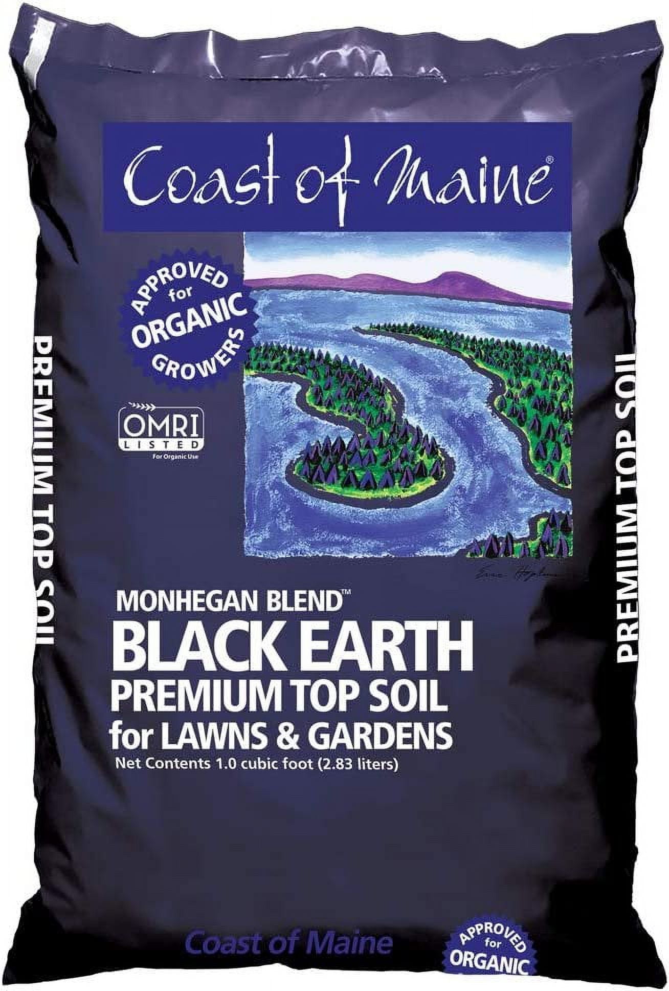 Coast of Maine Monhegan Blend Organic Top Soil, 1 CF, Lightweight Composted Soil