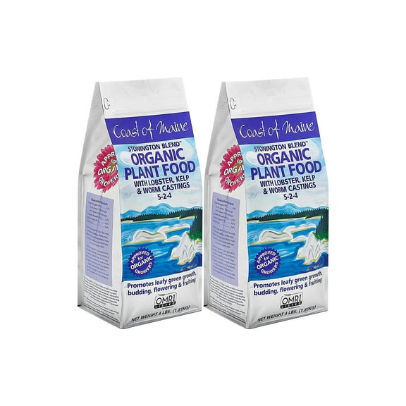 Coast of Maine OMRI Listed Organic Stonington Blend Plant Food Compost Potting Soil Blend for Container Gardens and Flower Pots, 4 Pound Bag 2 Pack