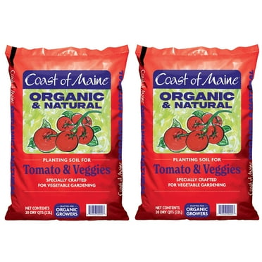Coast of Maine OMRI Listed Tomato & Vegetable Planting Soil, 20 Qt (2 Pack)
