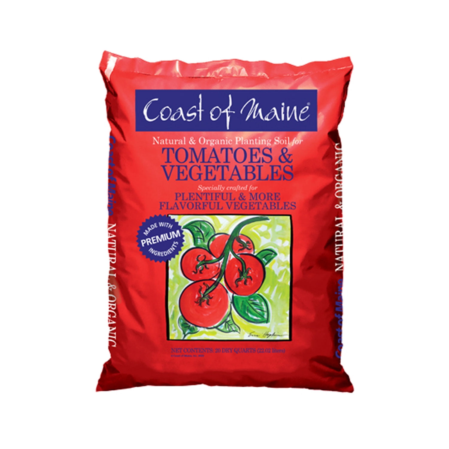 Coast of Maine OMRI Listed Tomato and Vegetable Planting Soil, 20 Quart Bag