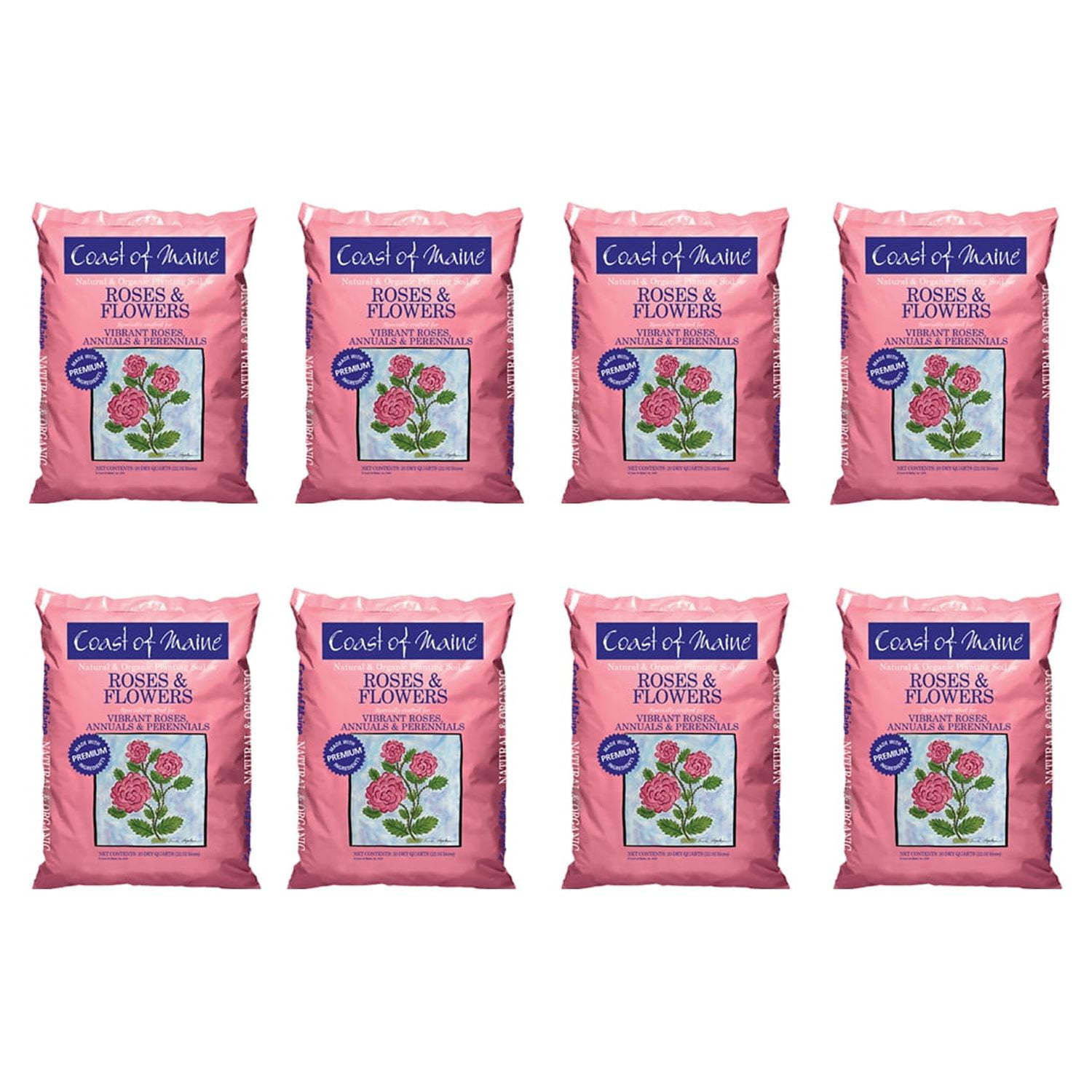 Coast of Maine Organic Potting Soil for Roses and Flowers, 20 Quart Bag