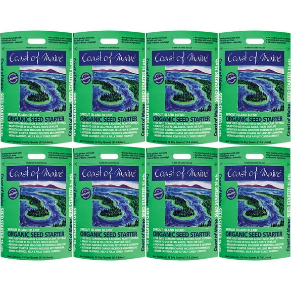 Coast of Maine Organic Seed Starter for Root Plant Cuttings, 16 Qt (8 Pack)