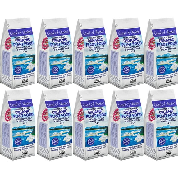 Coast of Maine Organic Stonington Blend Plant Food, 4 Pound Bag (10 Pack)