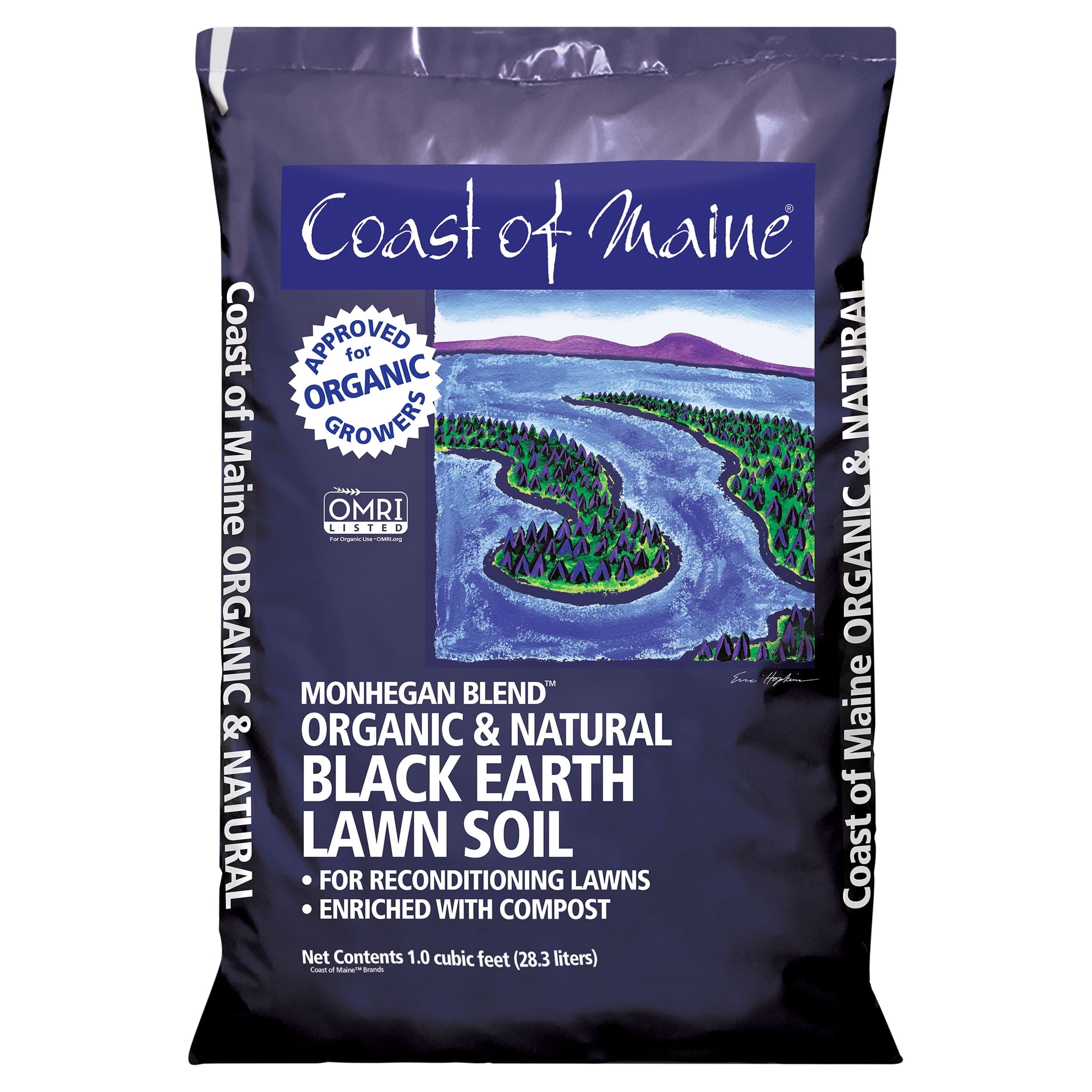 Coast of Maine Natural Composted Farm Rich Organic Top Soil for Garden Monhegan Blend 1 CF