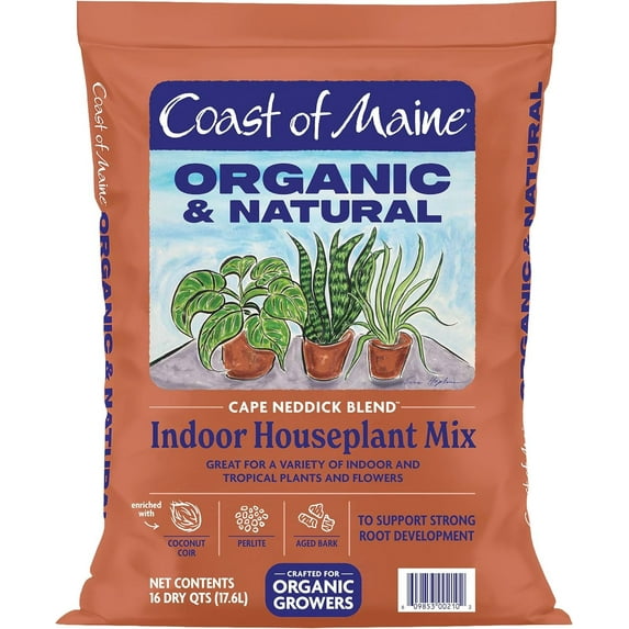 Coast of Maine Organic and Natural Cape Neddick Blend Indoor Houseplant Potting Mix 16 Quart