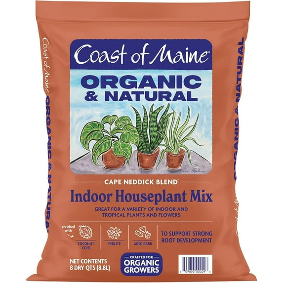 Coast Of Maine Cape Neddick Blend Houseplant Potting Mix - Organic, Natural - 8 Quart