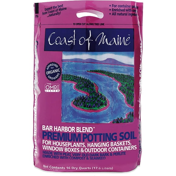 Coast Of Maine OMRI Listed Organic Stonington Blend Plant Food Compost Potting Soil Blend For Container Gardens And Flower Pots 4 Pound Bag 10 Pack