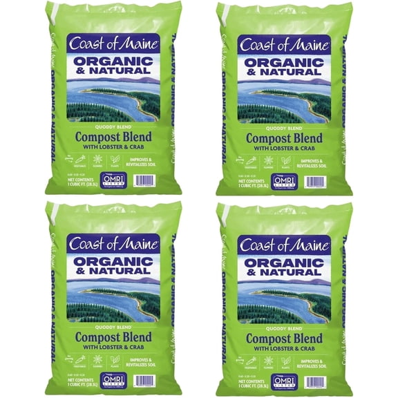 Coast Of Maine Quoddy Blend Organic Compost With Lobster - 4 Pack, 1 Cu Ft