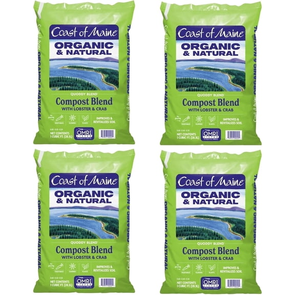 Coast Of Maine Quoddy Blend Organic Compost With Lobster - 4 Pack, 1 Cu Ft