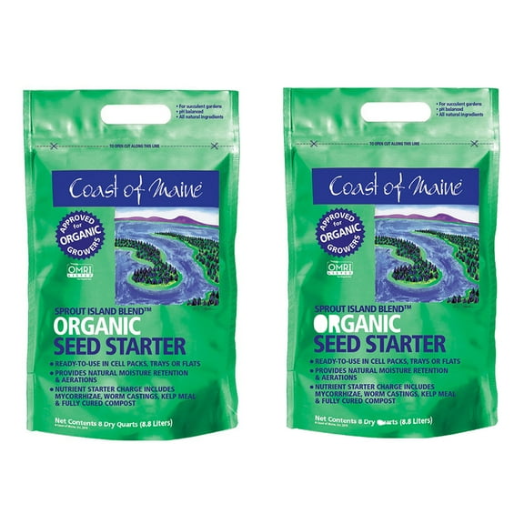 Coast of Maine Sprout Island Organic Seed Starter for Root Plants, 8 Qt (2 Pack)