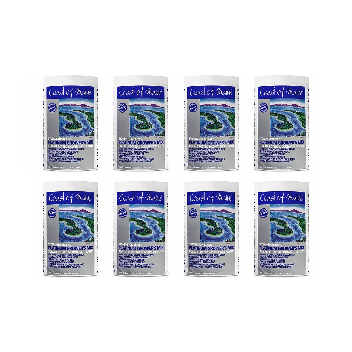 Coast of Maine Stonington Blend Organic Growers Potting Soil Mix (8 Pack)