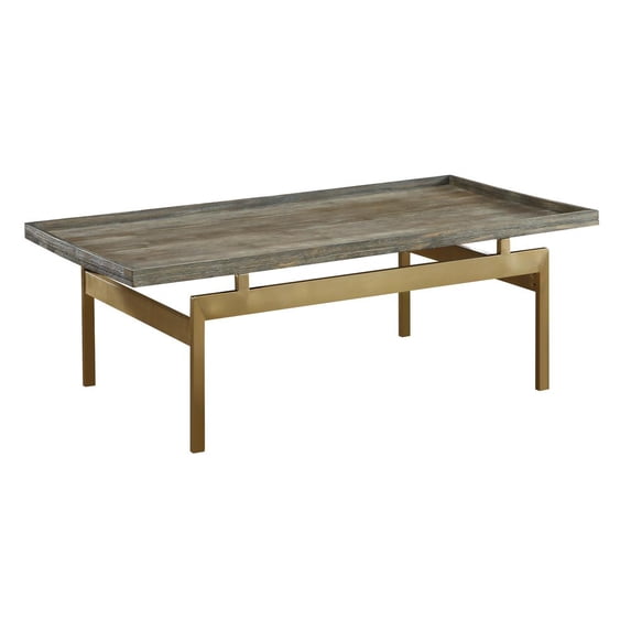 Coast To Coast Imports Biscayne Wood Veneer Weathered Cocktail Table