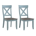 thumbnail image 1 of Coast to Coast Imports Bar Harbor Blue Crossback Wood Dining Chairs - Set of 2, 1 of 7