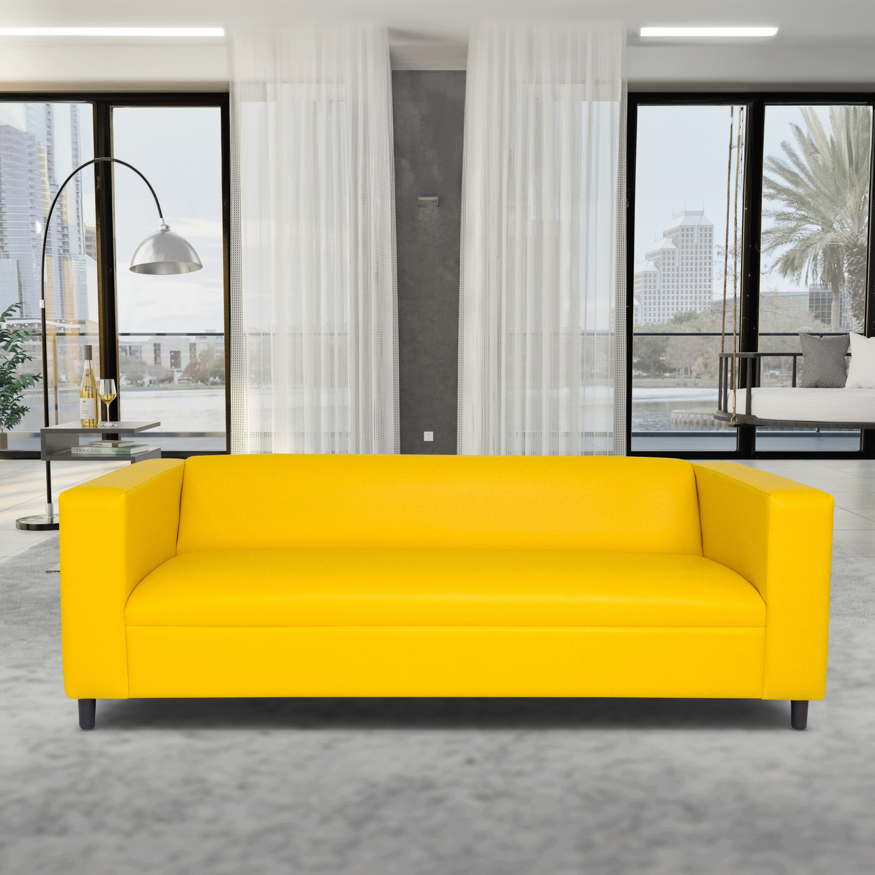 Coast to Coast Sofas Canal Faux Leather 3Seater Sofa for Living Room