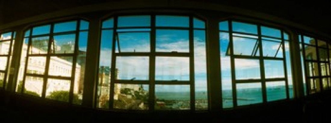 Coast viewed through from a window of Lacerda Elevator Pelourinho Salvador Bahia Brazil Canvas Art - Panoramic Images (36 x 13)