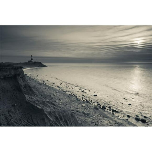 Coast with A Lighthouse in The Background Montauk Point Lighthouse Montauk Point Long Island New York State USA Poster Print - 27 x 9