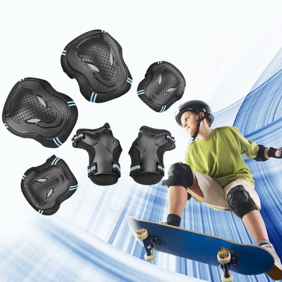 CoastaCloud Kid's Teens Childrens Adults 6PCS Wrist Elbow Knee Pads Outdoors Sports Safety Roller Cycling Blading Gear Guard Inline Skating,Skateboard, Scooter