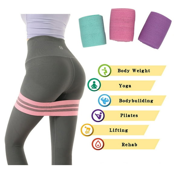 CoastaCloud Resistance Bands for Legs and Butt - Exercise Bands Set Booty Hip Bands Wide Workout Bands Sports Fitness Bands Resistance Loops Band Anti Slip Elastic (3 Pack)